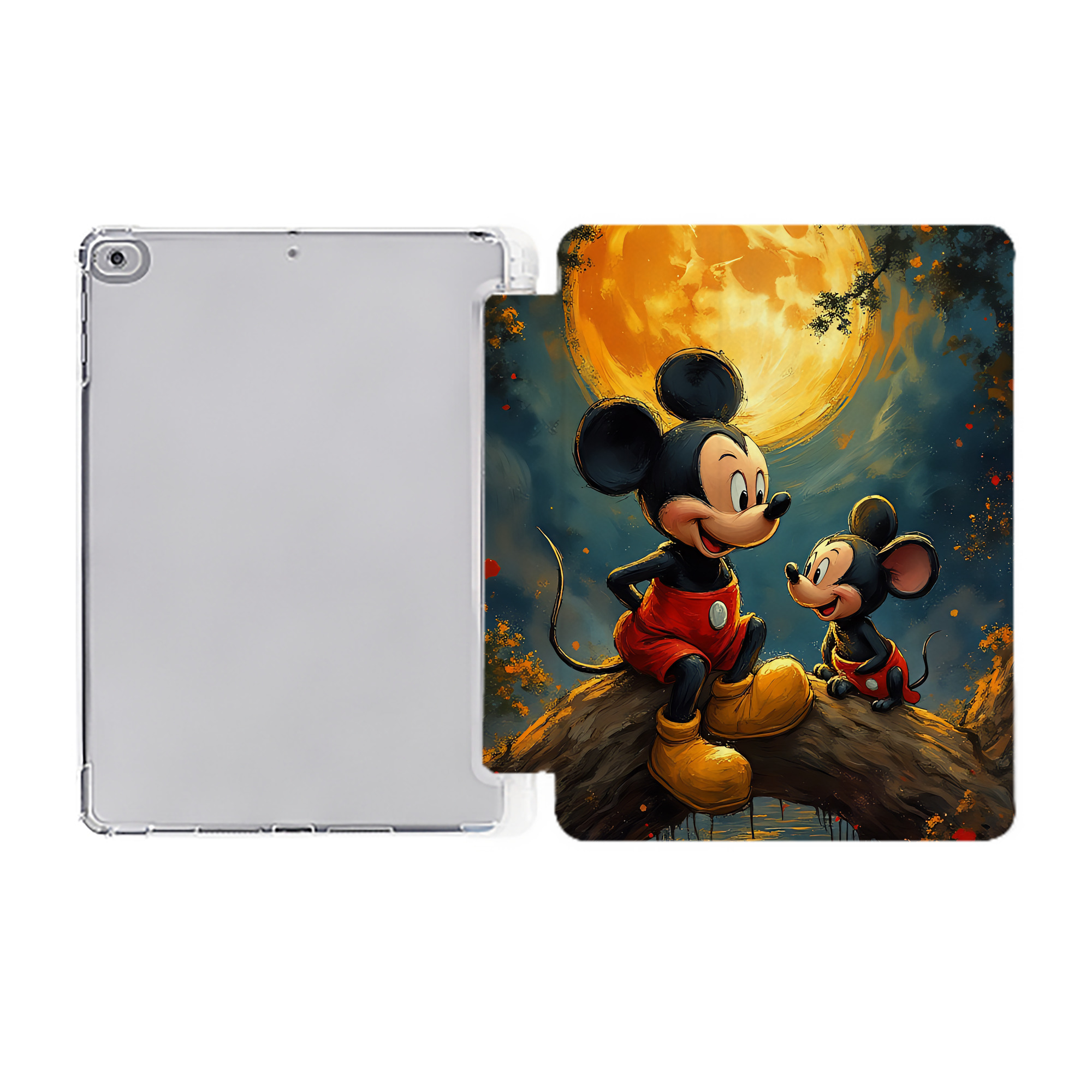（画像用） ミッキーマウス Mickey Mouse IPad ケース ペン収納付き 三つ折りスタンド PUレザー×シリコン 対応機種9.5/10.5/10.9インチ